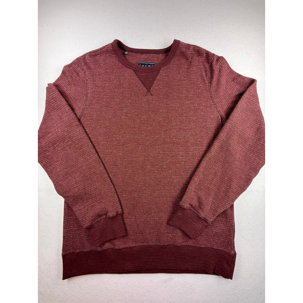 JACHS New York Red Textured Crewneck Cotton Blend Sweatshirt Medium